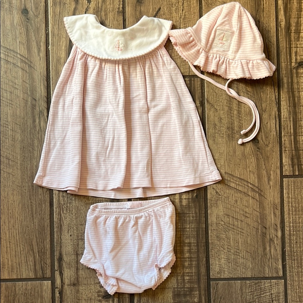Kissy Kissy Pink and White Sailboat Matching Hat Set